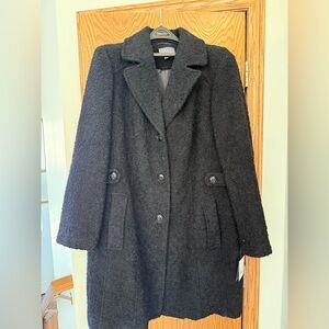 Gallery Black Bouclé Walker Coat